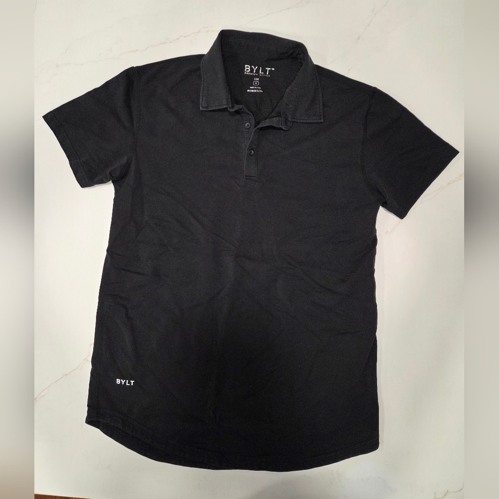 BYLT Basics Black Short-Sleeve Polo